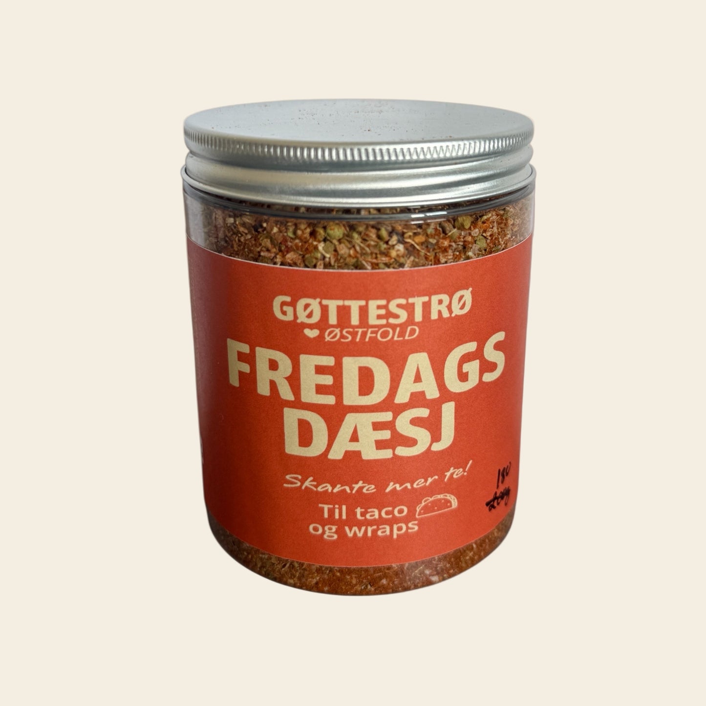 Fredagsdæsj – taco krydder 180g – Østfold Smakskompani